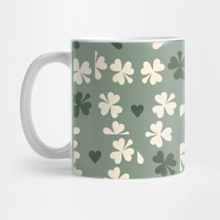 Sage Green Clover Checkers Mug